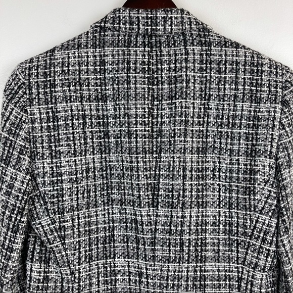 Etcetera Plaid Tweed Fringe Blazer Women’s Size 4 Classic Professional Jacket - Picture 7 of 8